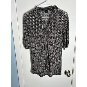 Y2K Amang NY Blouse Small Dainty Floral Whimsygoth Office Siren Academia